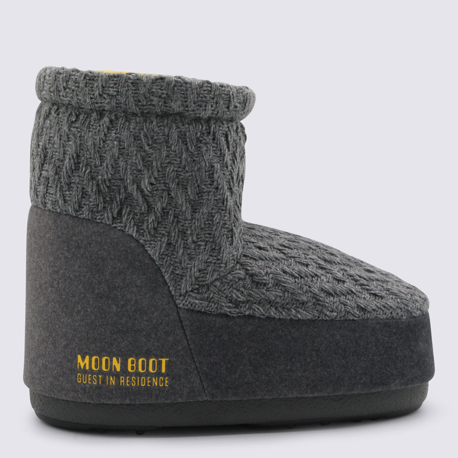 Moon Boot Knit upper boot in gray