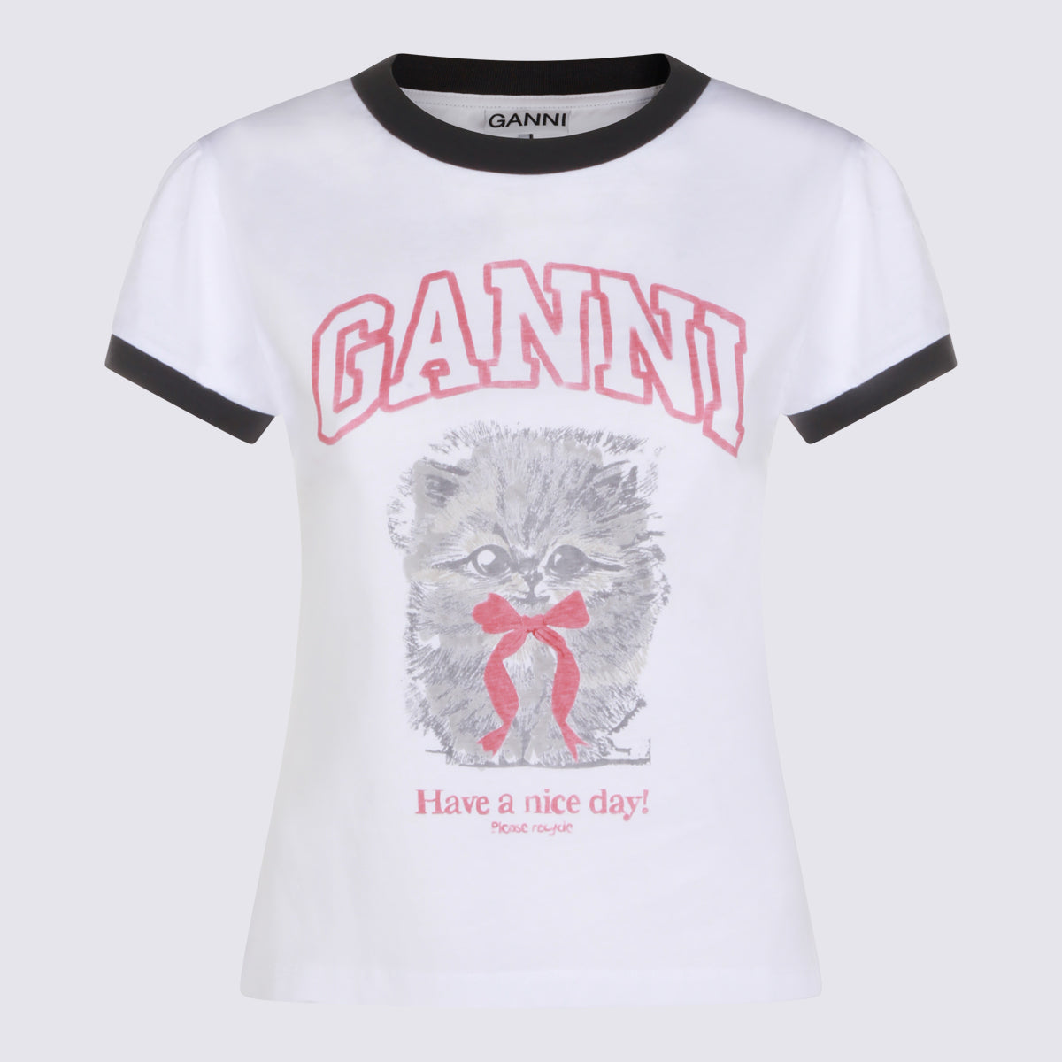GANNI T-shirts and Polos White _100 % Co