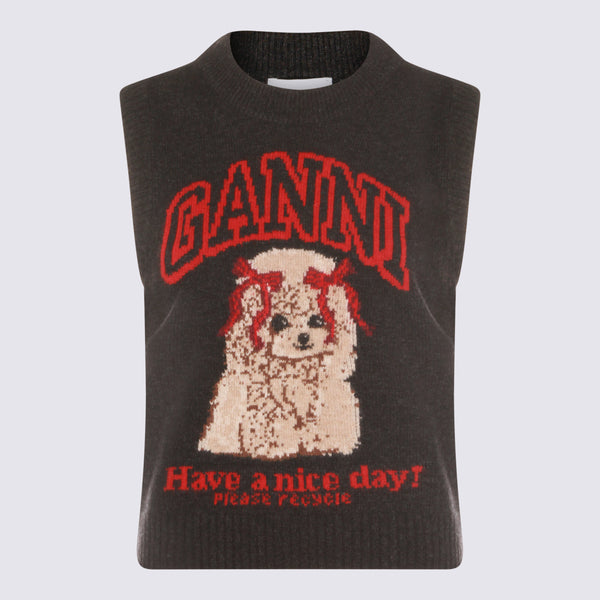 Ganni 45% Wool sweater in black