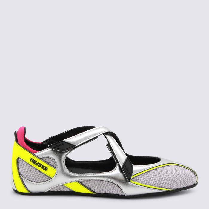 The Attico Sneakers Silver/fluo Upper Pu Pl; Sole El