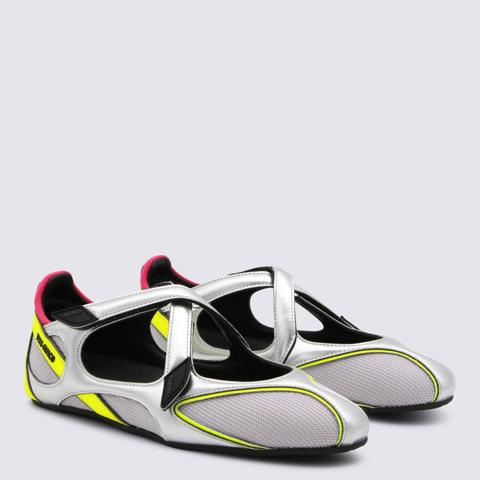 The Attico Sneakers Silver/fluo Upper Pu Pl; Sole El