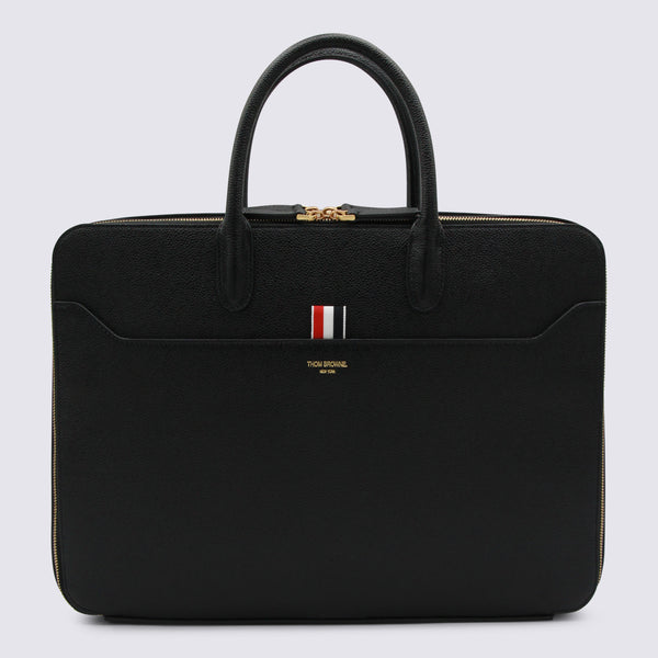 Thom Browne 100% Polyamide top handle bag in black