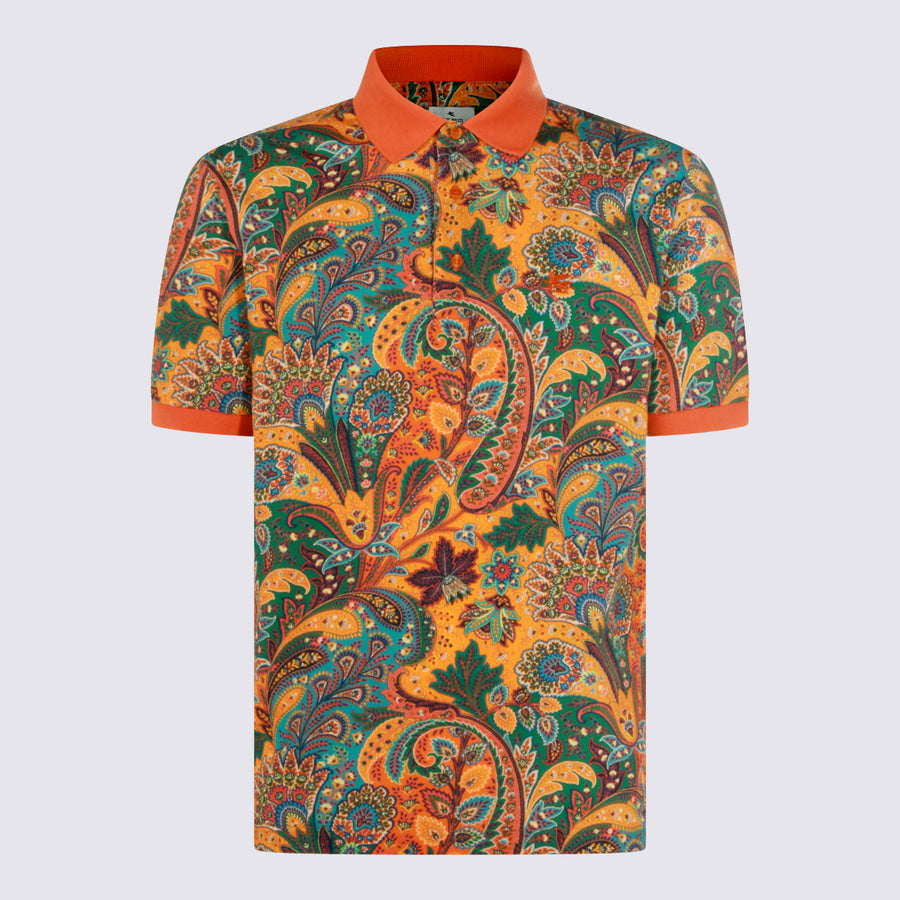 Etro 100% cotton polo in orange
