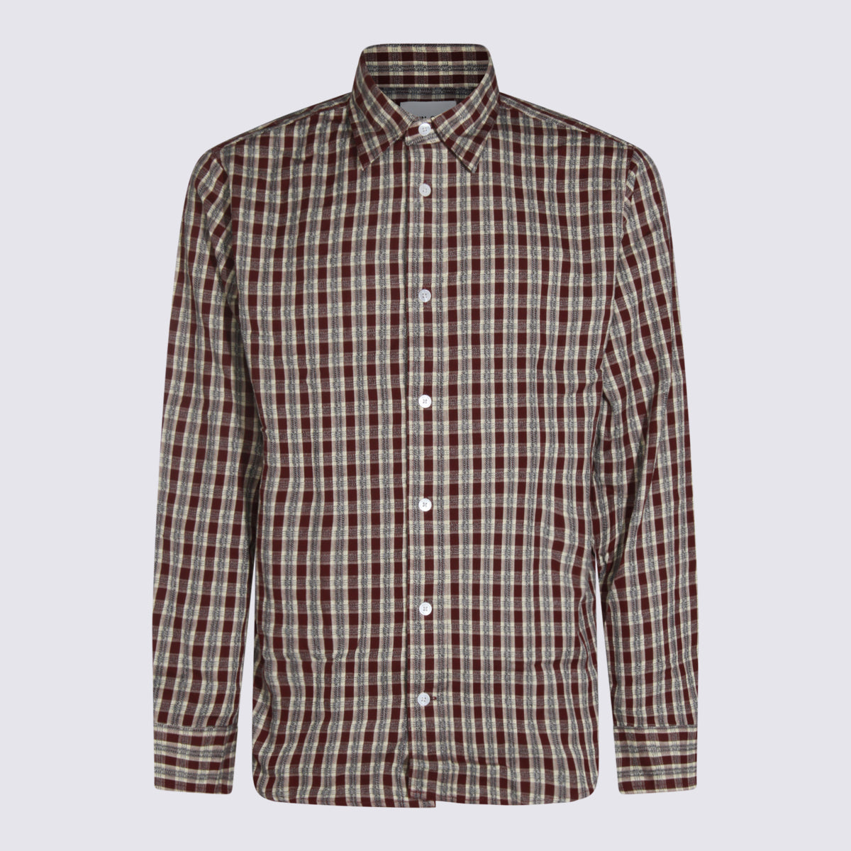 NN.07 Shirts Wine Check _100 % Co