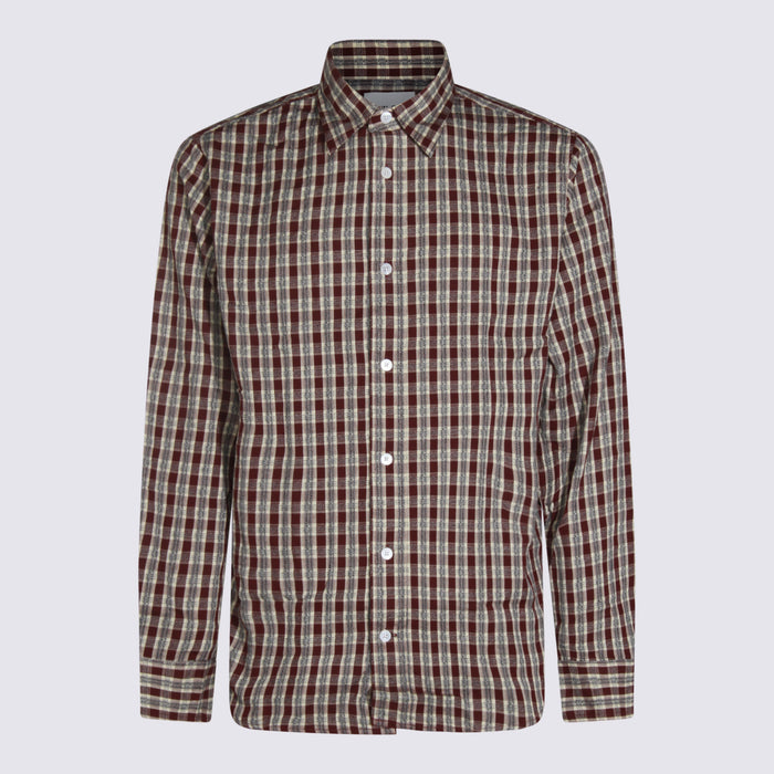 NN.07 Shirts Wine Check _100 % Co