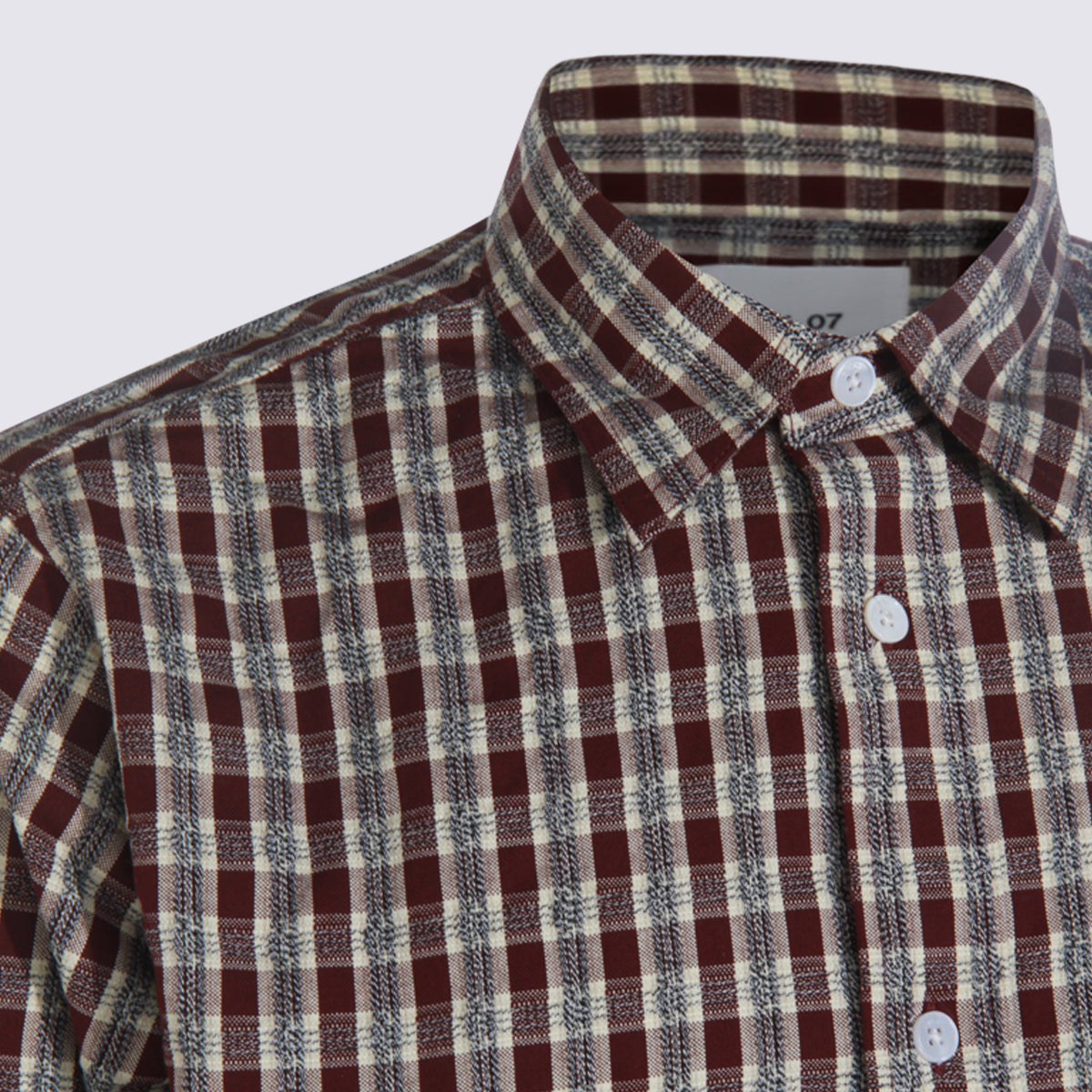 NN.07 Shirts Wine Check _100 % Co
