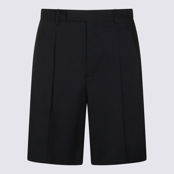 Jil Sander 73% Wool bermuda shorts in black