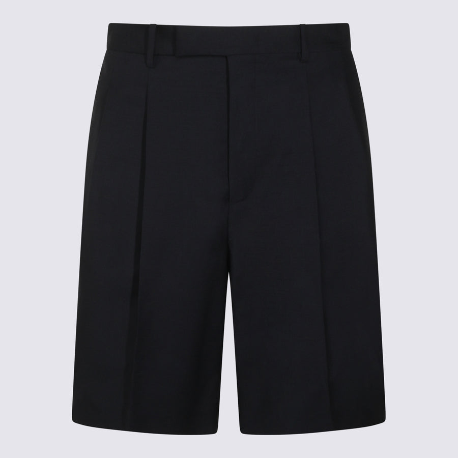 Jil Sander 73% Wool bermuda shorts in black
