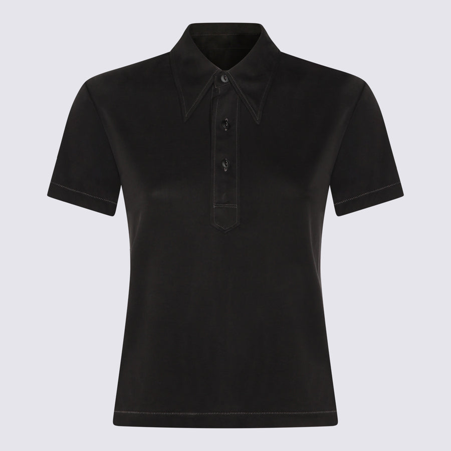 Maison Margiela Synthetic textile polo in black