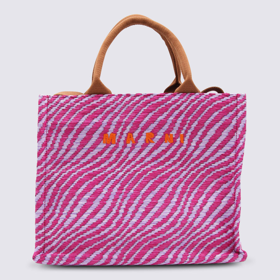 Marni 100% polyester tote bag in pink