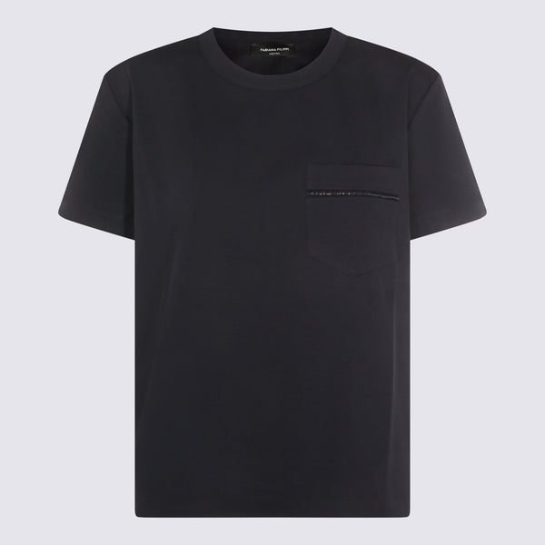 Fabiana Filippi 56% Viscose t-shirt in navy