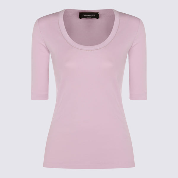 Fabiana Filippi 94% Cotton t-shirt in pink