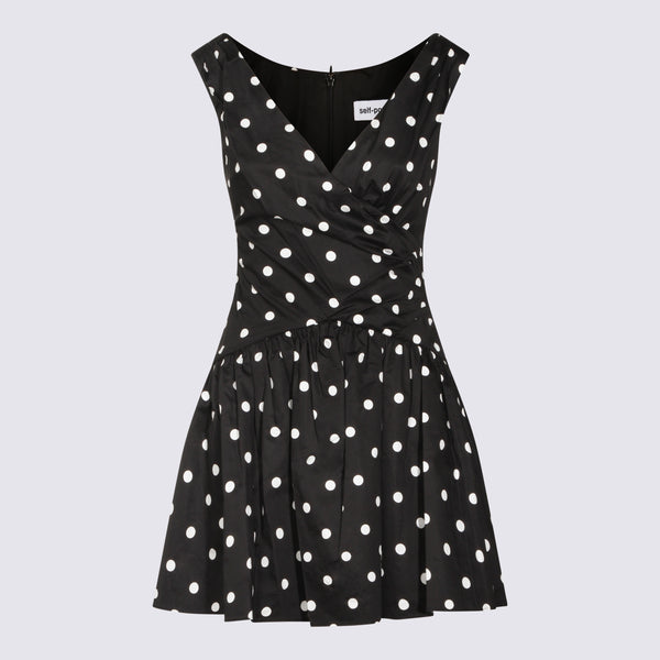 Self-Portrait 100% cotton dress in black