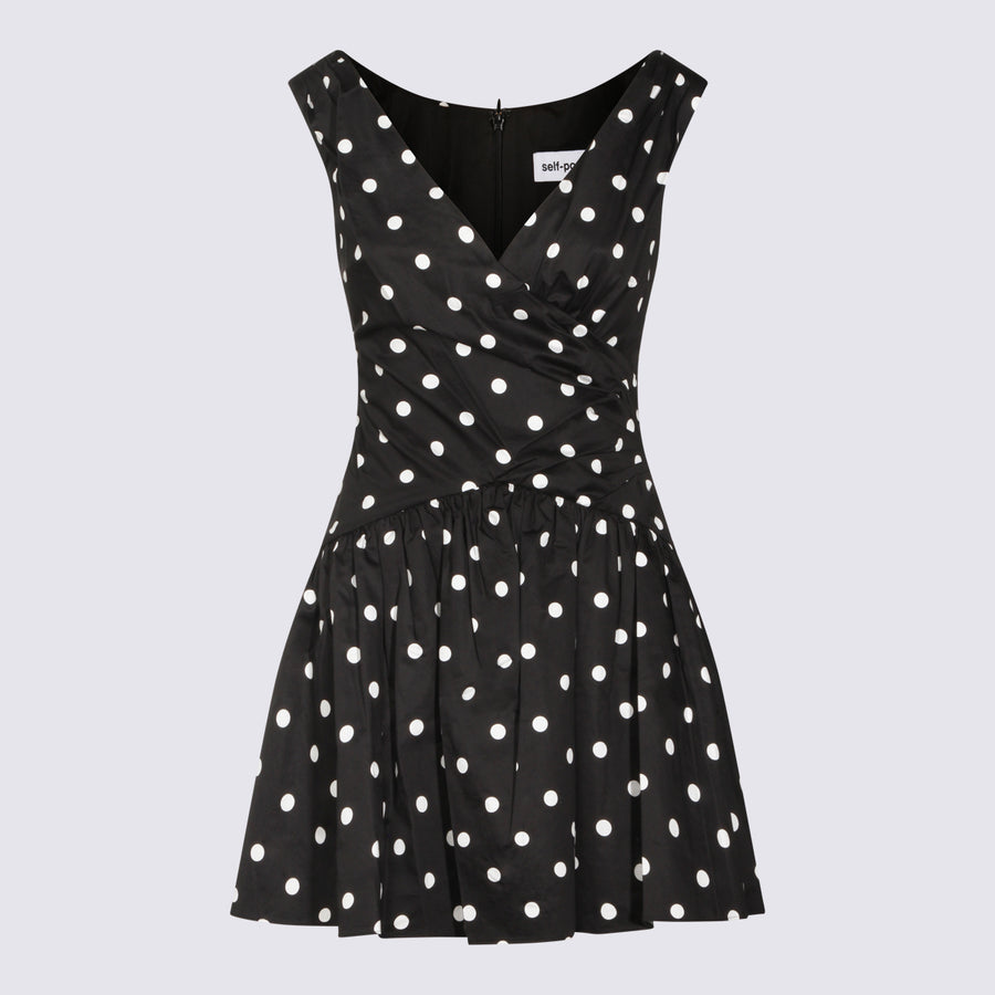 Self-Portrait 100% cotton dress in black