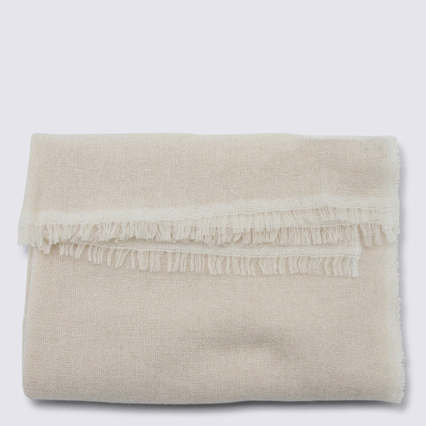 Fabiana Filippi 77% Wool scarf in beige