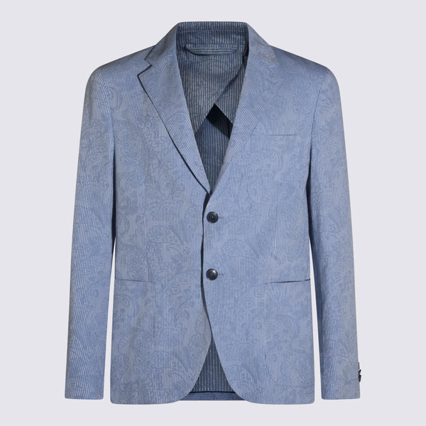 Etro 100% Cotton blazer in blue