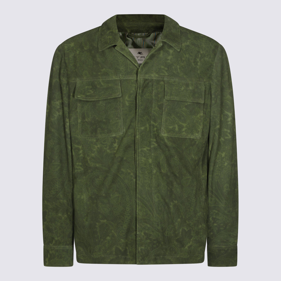 Etro 100% Linen jacket in green