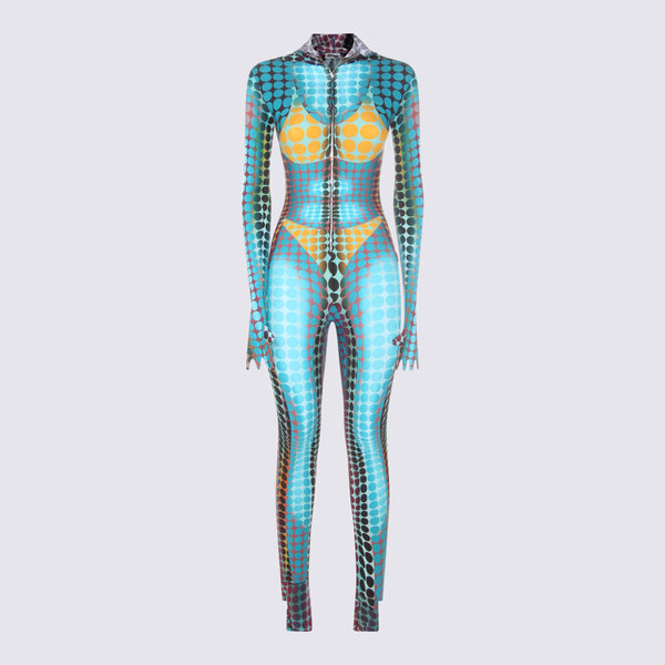 Jean Paul Gaultier 80% Nylon bodysuit in blue
