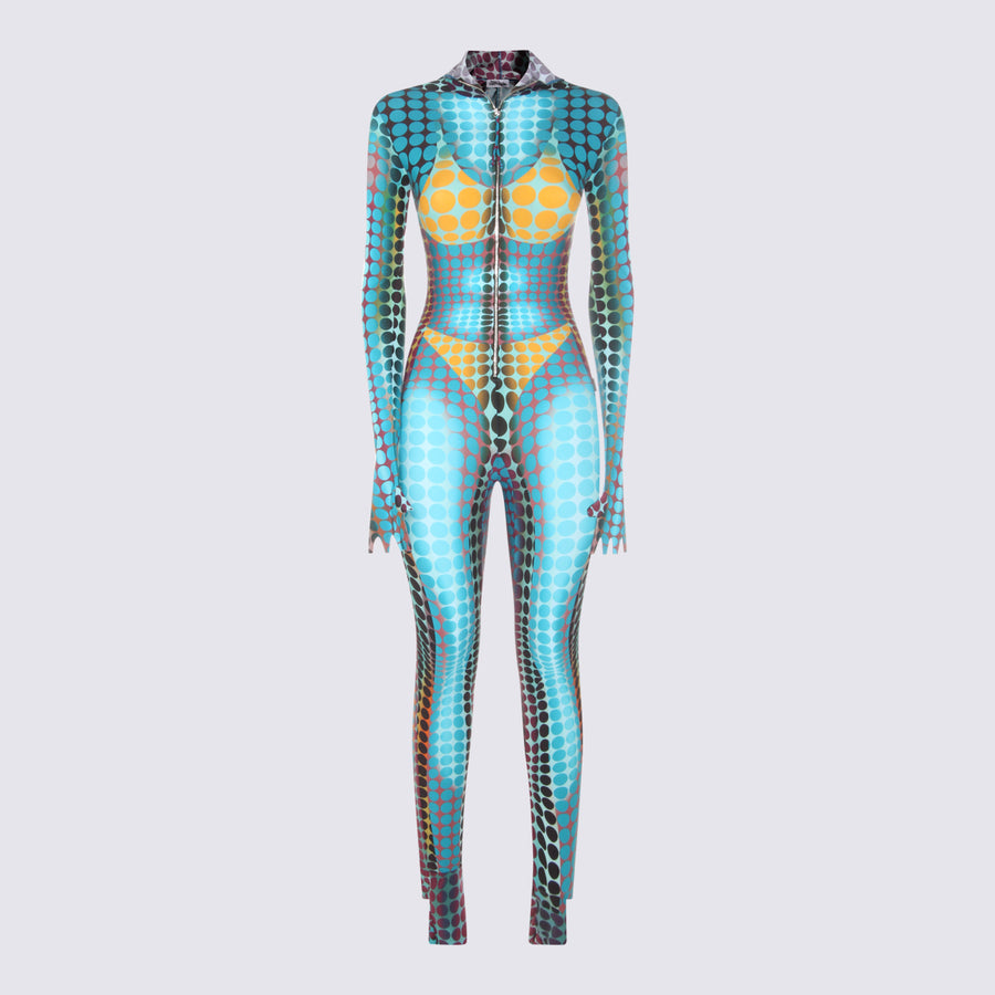 Jean Paul Gaultier 80% Nylon bodysuit in blue