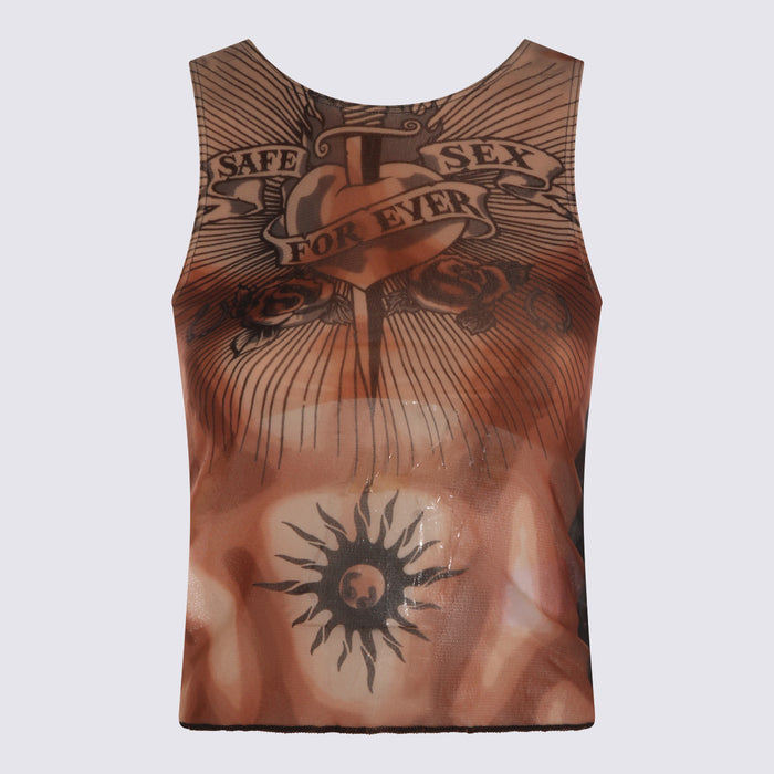JEAN PAUL GAULTIER Top Nude/brown/black