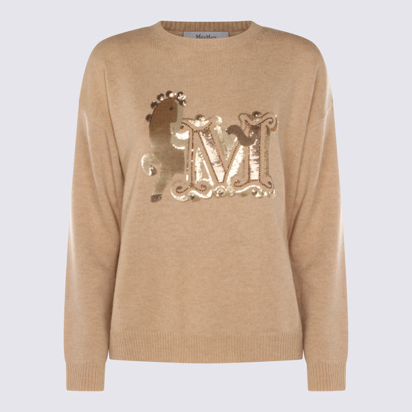 Max Mara 70% Wool sweater in beige