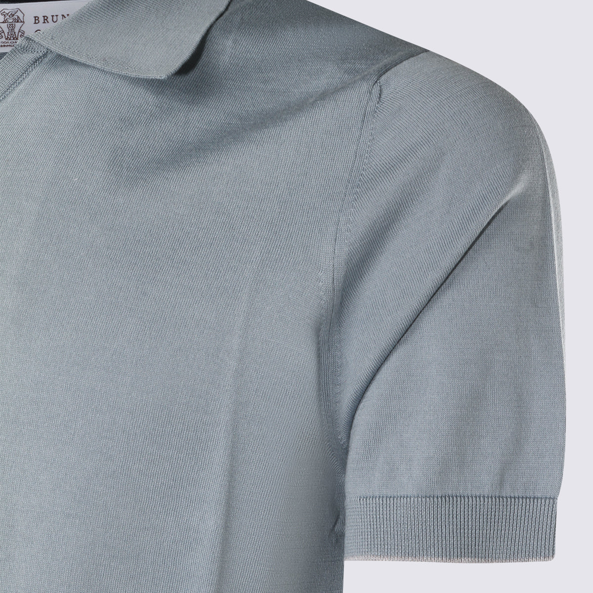 Brunello Cucinelli T-shirts and Polos Blue _100 % Co
