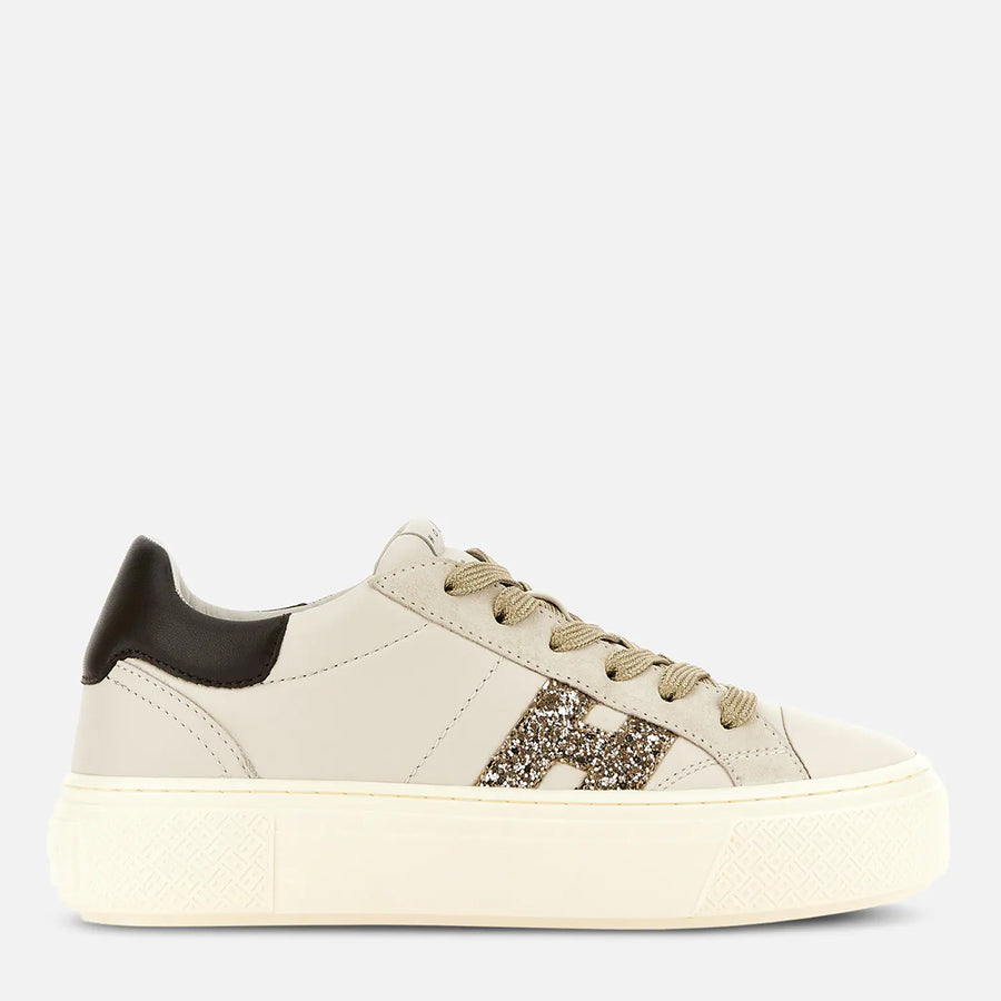 Hogan 100% Leather sneaker in beige