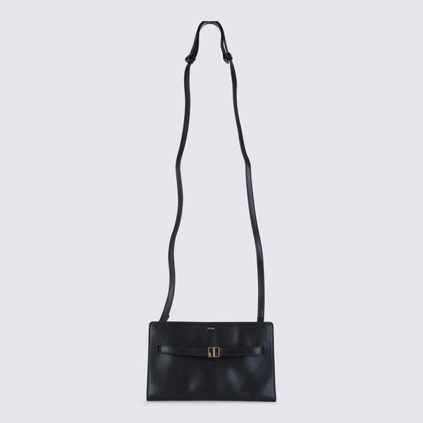 Toteme Leather shoulder bag in black