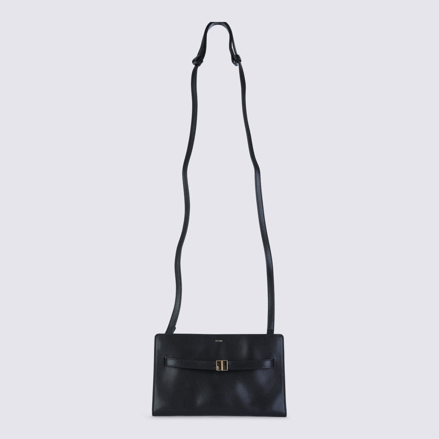 Toteme Leather shoulder bag in black