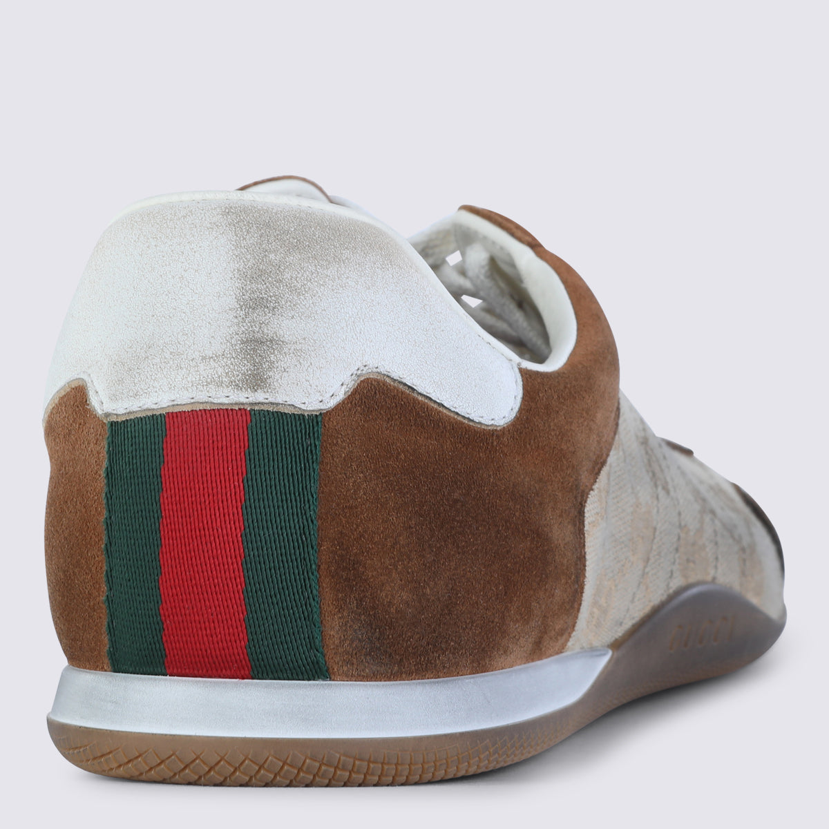 Gucci Sneakers Washed Brown Calf Skin