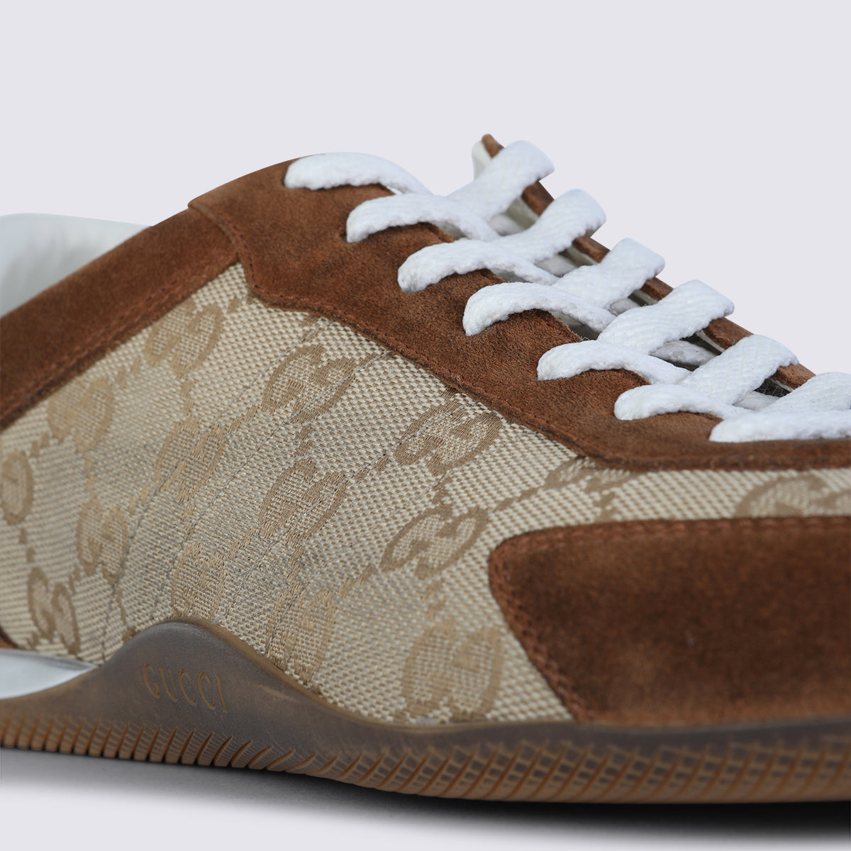Gucci Sneakers Washed Brown Calf Skin