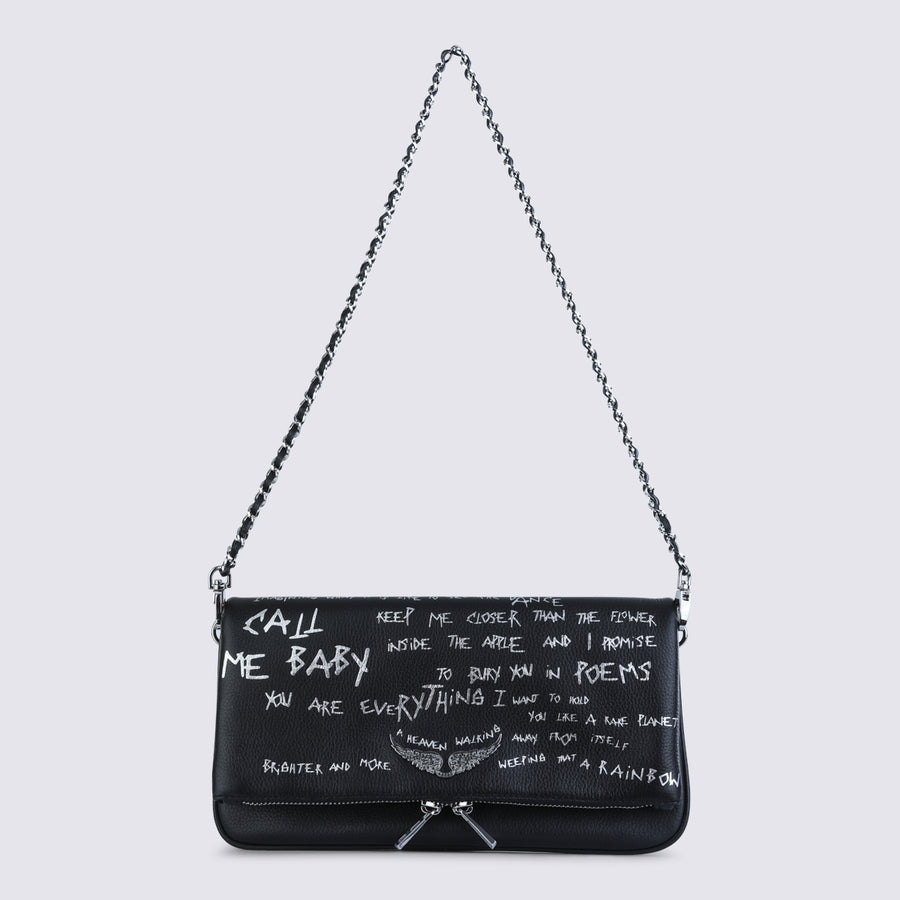 Zadig & Voltaire Leather shoulder bag in black