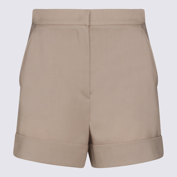 Max Mara 71% Wool bermudas in beige
