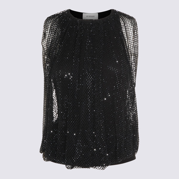 Sportmax 95% Polyamide tank top in black
