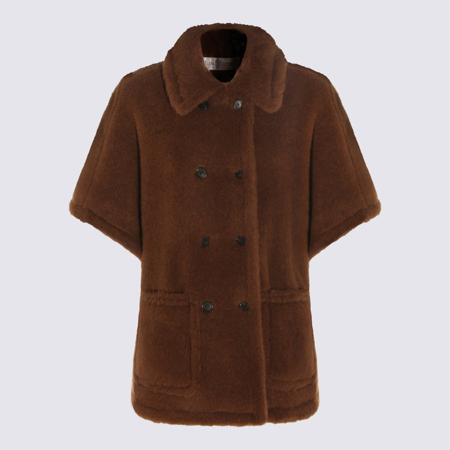 Max Mara 63% wool coat in brown