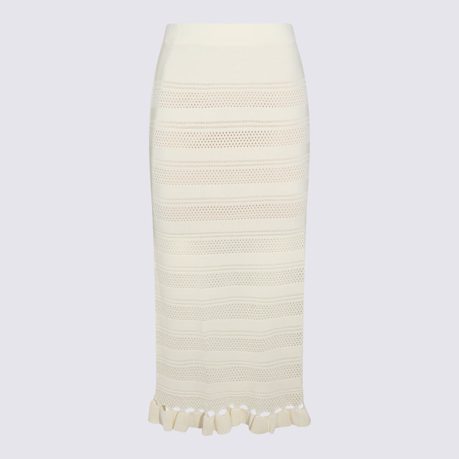 Twin-Set 65% Viscose skirt in white