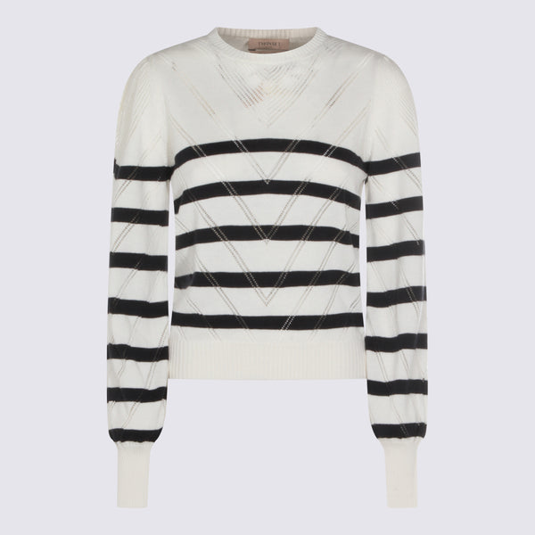 Twin-Set 90% Cotton sweater in white