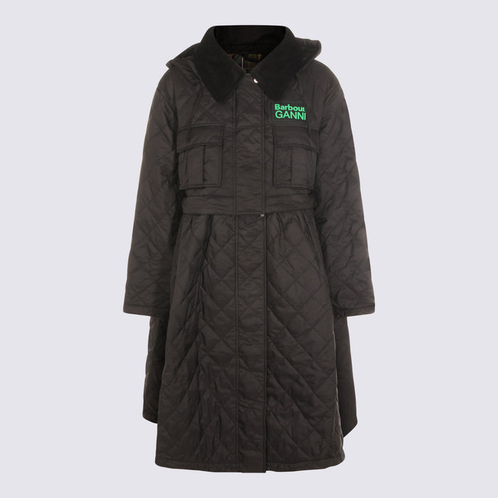 BARBOUR X GANNI Coats Black/classic Tartan _pl