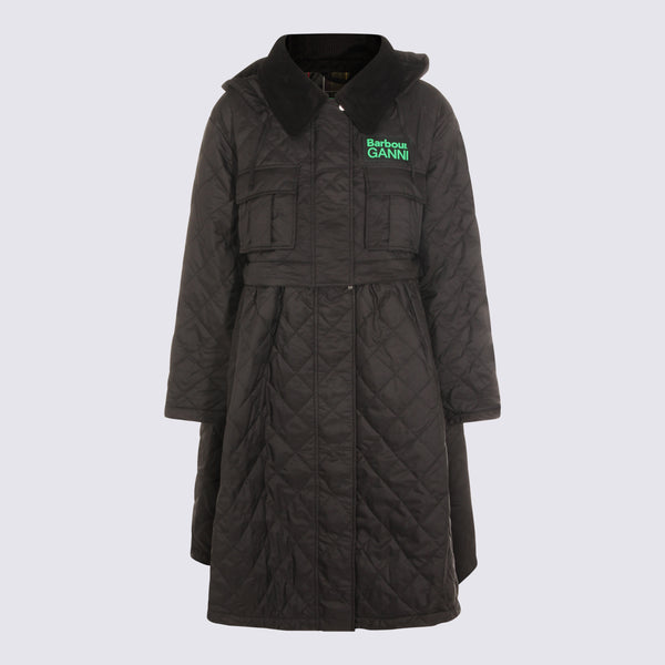 Barbour X Ganni 100% Polyester coat in black