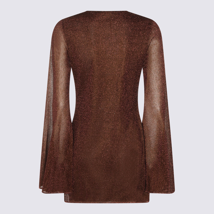 OSEREE Dresses Brown _pa Metallic