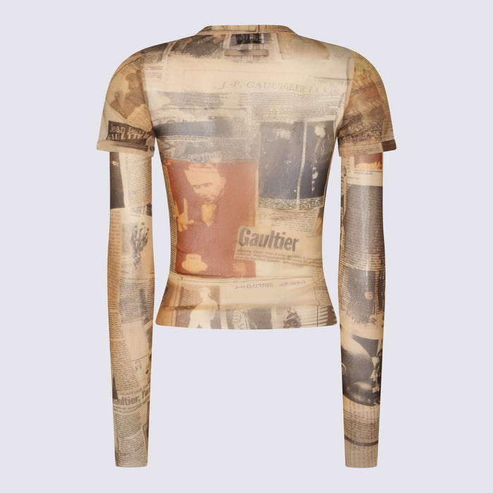 Jean Paul Gaultier Top Ecru/lightgrey/red