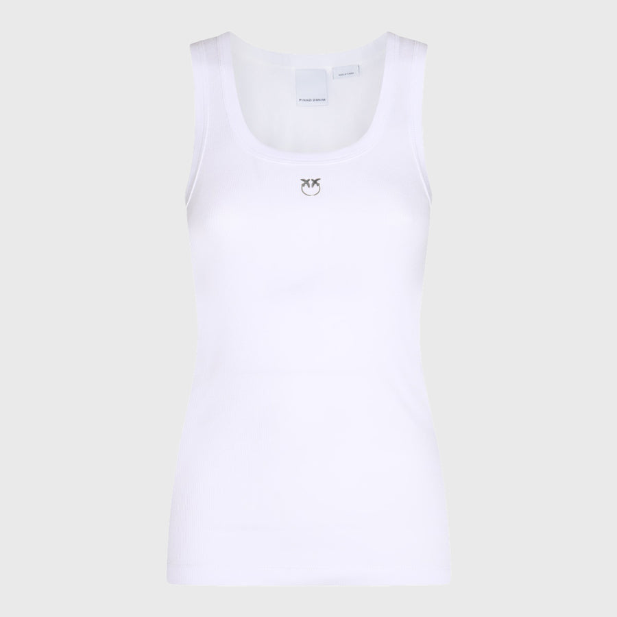 Pinko 97% cotton tank top in white