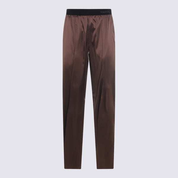 Tom Ford 94% Silk trousers in brown