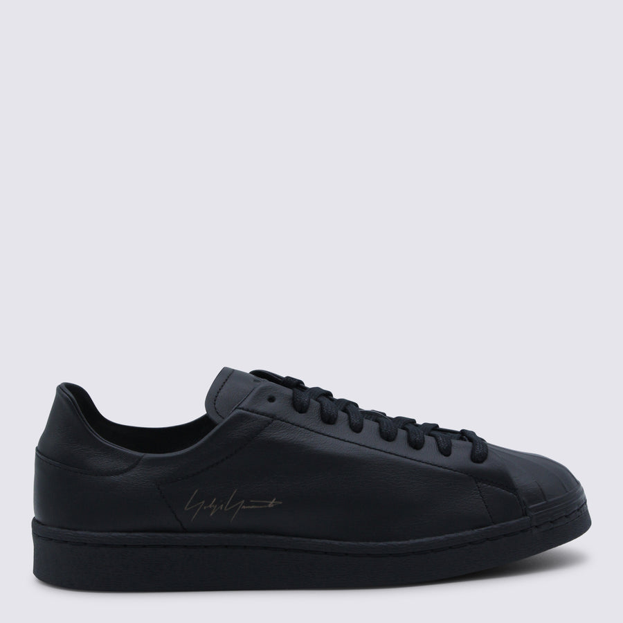 Y-3 Leather upper sneaker in black