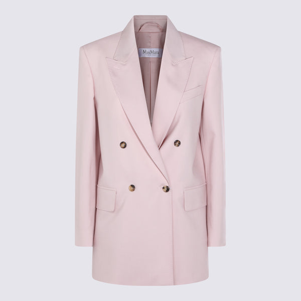 Max Mara 71% wool blazer in pink