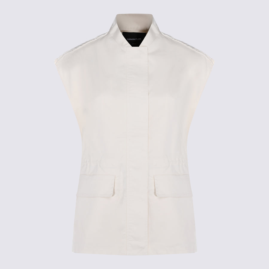 Fabiana Filippi 97% Cotton sweater in beige