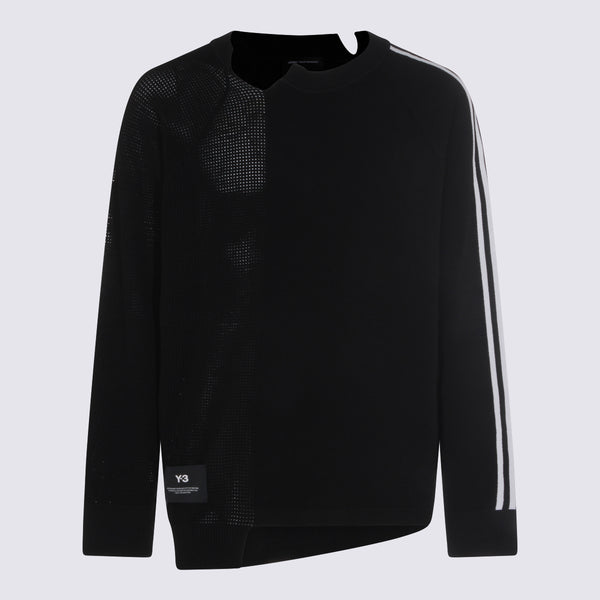 Y-3 83% Rayon sweater in black