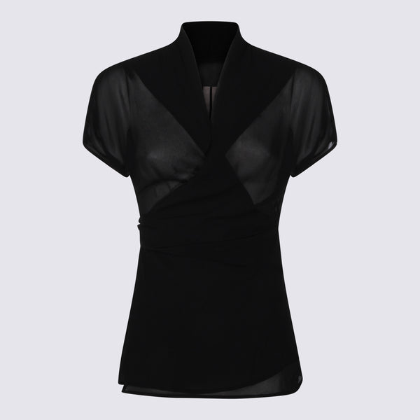 Rick Owens 100% silk blouse in black