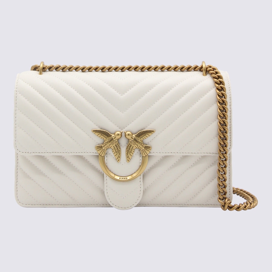 Pinko Leather shoulder bag in white