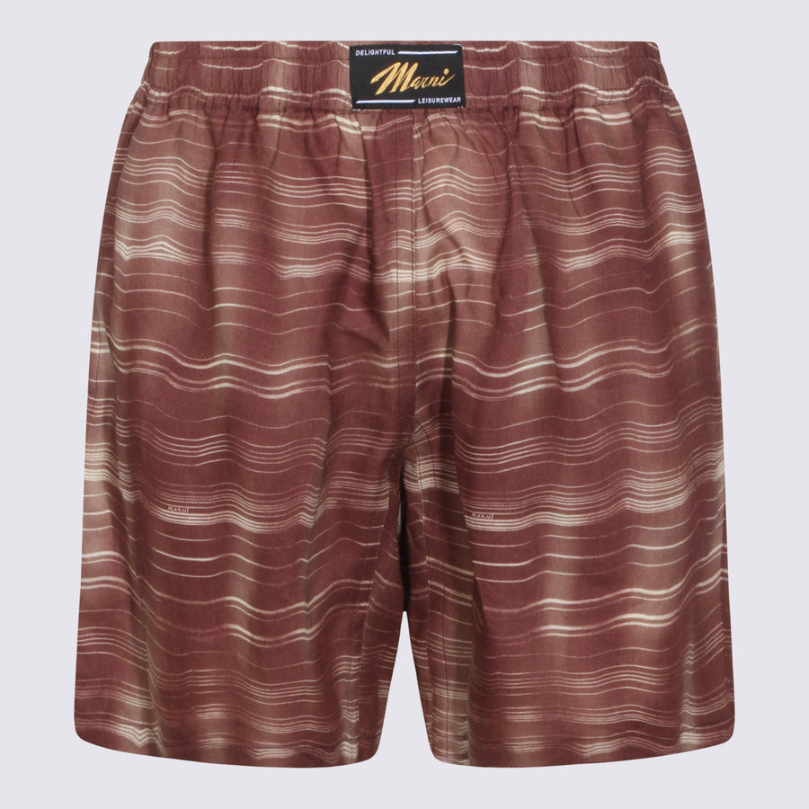 Marni 100% ramie bermuda shorts in brown